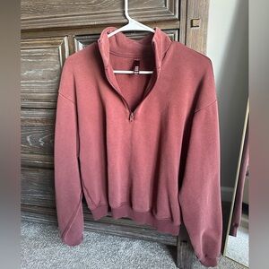 SKIMS Maroon Quarter Zip Size M